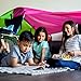 JumpOff Jo - Build Me Blanket Fort Set - Kids Play Tent & Fort Building Kit for Boys & Girls, 3 Ripstop Blankets, Beanbags, Drawstring Backpack, Indoor & Outdoor Fun, Playhouse & Sleepover Supplies