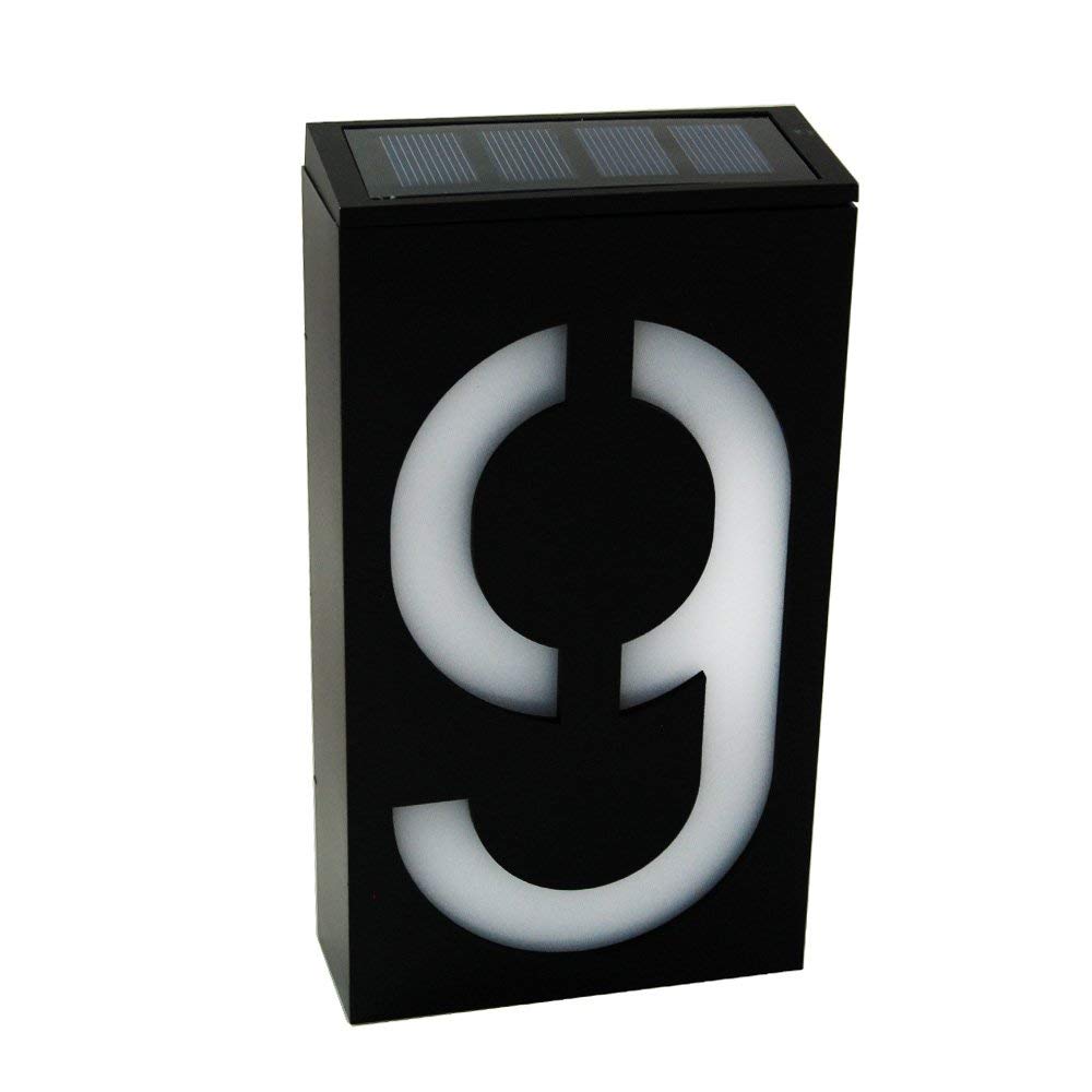 KEEDA Solar Powered Door plate Number Light, Doorplate Lamp Digital House Number Sign Plaque Light (9)