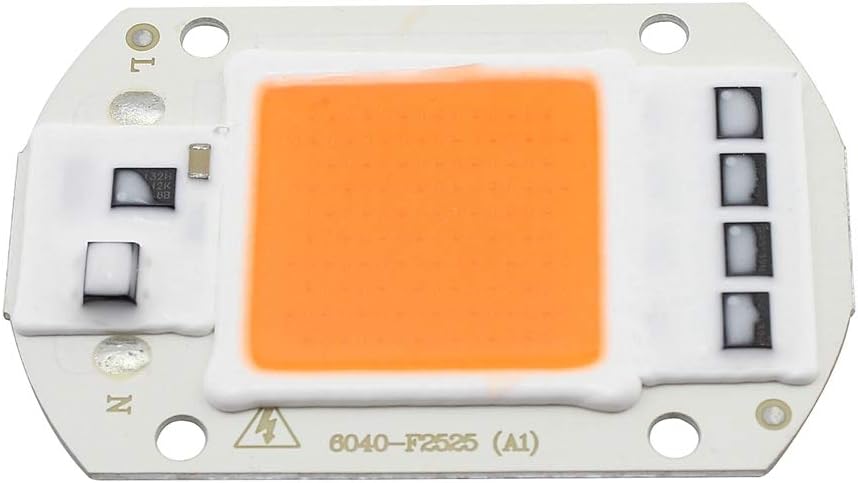50W 220V Full Spectrum LED Chip for Plant Grow Light, COB Emitter Diode Components 50 W Bead, Driver Free Grow Lamp, for Indoor Greenhouse Plants Vegetables and Flowers Growing, 1 Pack