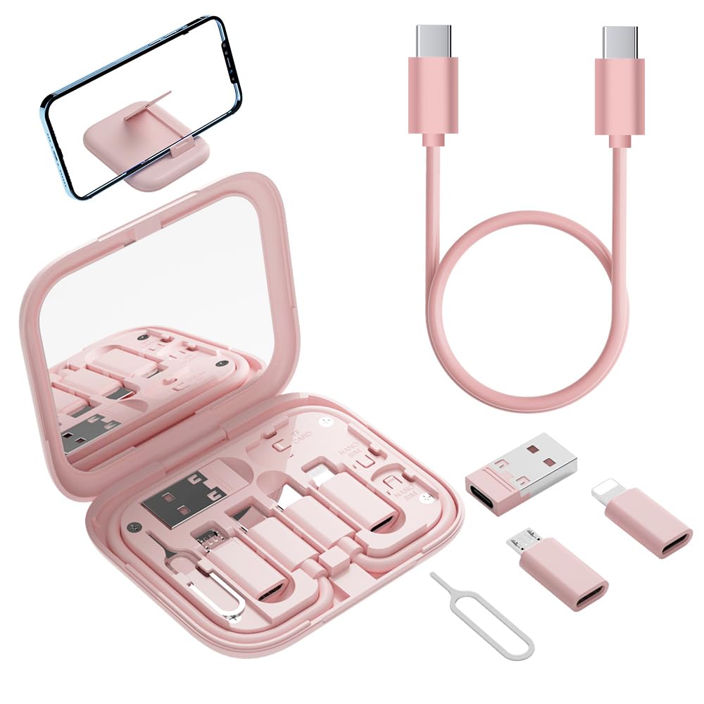 Photo 1 of YANZIE USB-C Adapter Kit for iPhone 16/17 Pro, Google Pixel & Samsung Galaxy - USB-A to C, Micro-USB to Type-C, Short USB-C Cable, OTG, Mirror Case