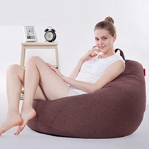 Ehonestbuy Large Bean Bag Chair Cover Kids' Stuffed Animal Storage Bags, Microfiber Cotton Toy Organizer for Kids Bedroom, Storage Solution for Plush Toys, Towels & Clothe,31x35 Inch (Brown)