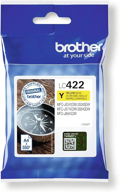Brother LC-422Y Yellow Ink Cartridge Single Pack Standard Yield