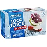Capri Sun 100% Juice Blend, Fruit Punch, 10 Pouches (Pack of 4)
