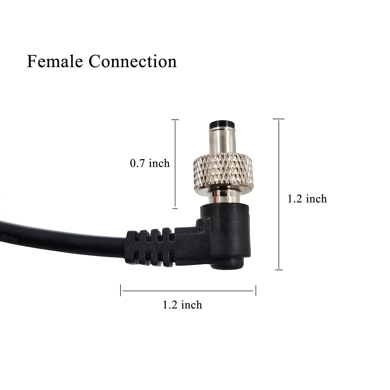 Topcine D-Tap to Locking DC 5.5x2.5mm Monitor Power Cable 12V Compatible for Sony PIX-E7 PIX-E5 Atomos Ninja V/Shogun, Ikan DJI Monitor, Hollyland Mars 400s Smallhd Indie 7 Aputure LED Lights and more