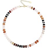 KAMIST NE-B 14K Gold Plated Layered Boho Bead Choker Necklace