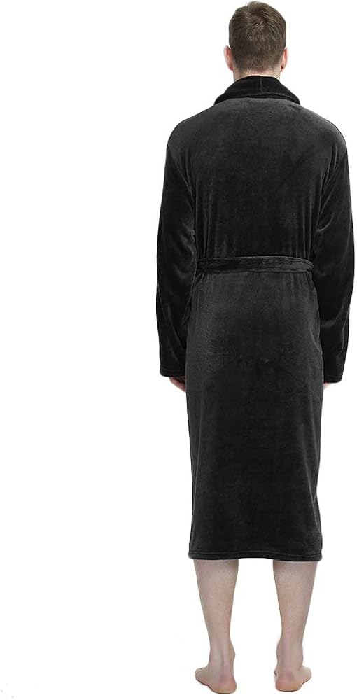 U2SKIIN Mens Fleece Robe Plush Collar Shawl Bathrobe at  Men’s Clothing store