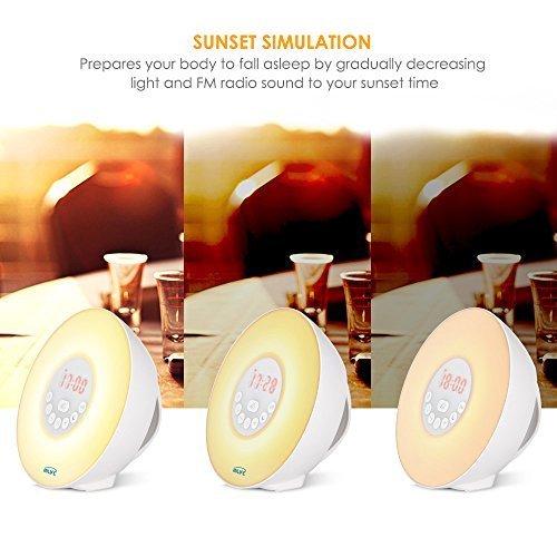 Wake Up Light, INLIFE Alarm Clock Sunrise Simulation Fading Night Light for Bedroom, with 7