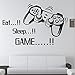 TraveT EAT SLEEP GAME Wall Quote Sticker Window Decal Sticker Home Decor