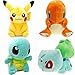 Plush toys Pikachu Bulbasaur Squirtle Charmander Soft Plush (4 Pieces)