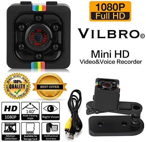 Portable Mini Hidden Spy Surveillance 1080p HD Recording Camera Motion Detection and Night Vision Indoor and Outdoor Use – Best for Nanny, Security, Home, Sports, Office, Car – WiFi Not Needed