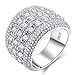 16mm S925 Silver Big Band Luxury Cubic Zirconia Engagement Rings for Women Fashion Jewelry for Women Size 10