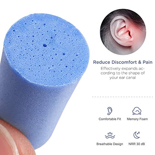 50 Pairs Ultra Soft Foam Earplugs, Bosiwee Memory Foam Earplugs with Carry Case & Carabiner, 30dB NRR Ear Plugs Perfect Fit Noise Reduction Canceling Isolating for Sleeping, Hearing Protection, Work