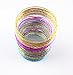 yueton Memory Wire Metal Bangles, Mixed Colors, 6.5 cm Diameter (100, dot)