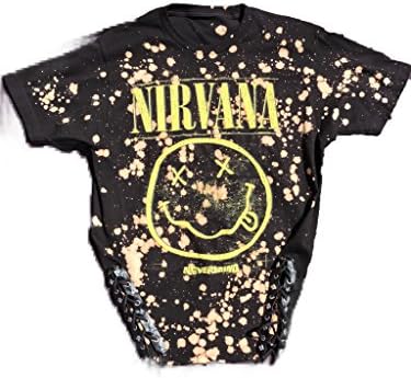 Nirvana Bleached Lace Up Band Tee