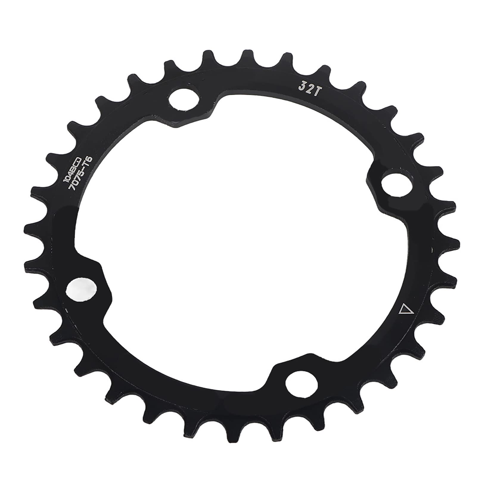Keenso Bike Chain Ring, 32/34/36/38T BCD Aluminum Alloy Mountain Bike Steel Single Crank Chain Ring Round Gear Bicycle Chain Ring for Mountain Bike Repairing(32T-Black)