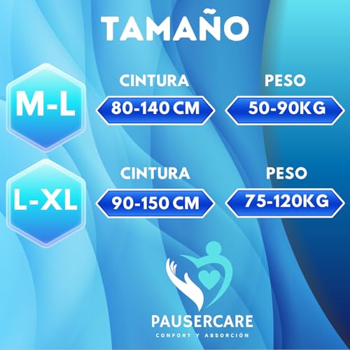 PAUSERCARE Unisex Adult Diapers | Super Absorbents for Incontinence | Men & Women | 14 Disposable Count | Maximum Absorption Day & Night (SIZE L-XL)