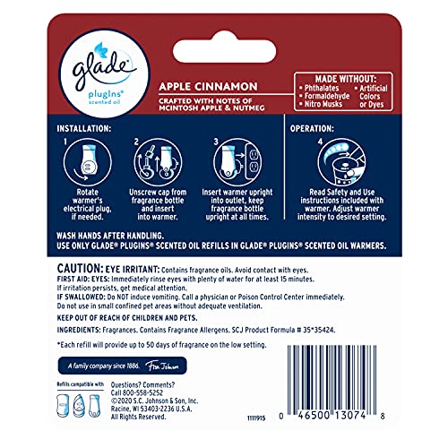 Glade PlugIns Refills Air Freshener, Scented and Essential Oils for