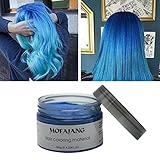 Rotus Hair Color Wax Natural Ash Matte Long-lasting Professional Strong Hair Lacquers Gel Cream 4.23oz for Men and Women (Blue)