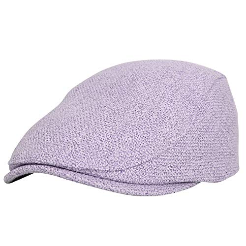 WITHMOONS Ivy Cap Straw Weave Linen-Like Cotton Cabbie Newsboy Hat MZ30038 (Purple)
