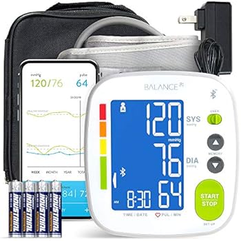 GreaterGoods Bluetooth Full Set Blood Pressure Monitor Cuff and Kit, Carrying Case, Batteries, Plug, Cuff, Monitor, Free App for Your iPhone and Android (Full Kit)