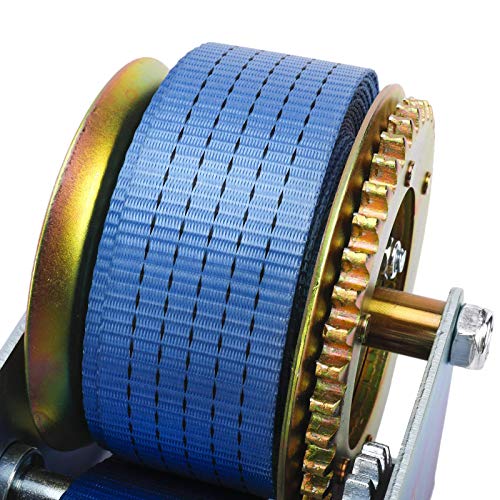 KUNTEC 2500lbs Hand Winch Hand Crank Durable Gear Manual Winch with 24FT Polyester Strap for ATV Boat Trailer - Image 3