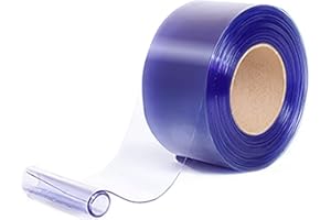 VIZ-PRO Standard Clear PVC Smooth Curtain Strip Door Bulk Roll, 101' Length x 12" Width x 0.12" Thick