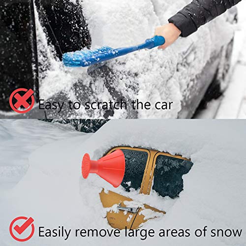 Risunpet Ice Scraper Funnel Round Windshield,Magic Car Cone-Shaped Car Windshield Ice Scraper,Snow Removal Shovel Tool （2pack Red） - Thumbnail 5