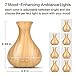 OliveTech Mini Aroma Essential Oil Diffuser, 150ml Wood Grain Aromatherapy Diffuser Ultrasonic Cool Mist Humidifier with Waterless Auto Shut-Off for Home Office Bedroom Baby