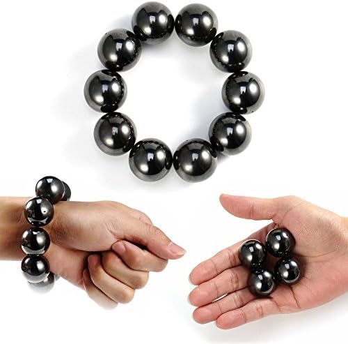 10PCS Hematite Magnetic Stones, Polished Magnetic Balls TOYS for Scinence Intelligence Development and Stress Relief