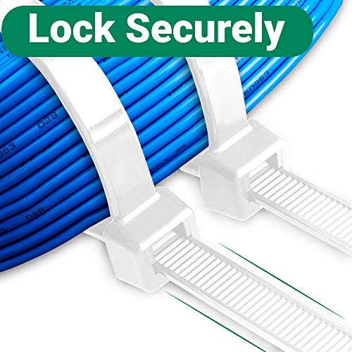 Heavy Duty Premium Nylon White Zip Ties 8" Indoor/Outdoor Multi