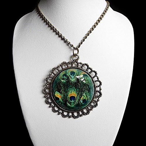 1 Pieces Necklace Pendent Jewelry Fashion Decoration Costume Retro Jewellery Collier Long Chain 37850 Carved Peacock Feathers
