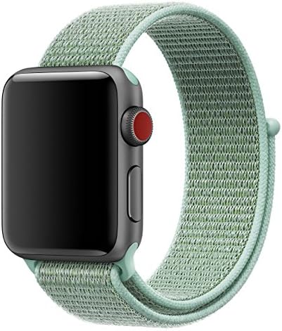 MadeforOnline : Nylon Sport Loop Band for Apple Watch 44mm 42mm 40mm 38mm, Adjustable Closure Wrist Strap Replacement Band for iWatch, Nike+, Series 4, 3, 2, 1