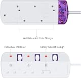 Tech Traders 3 Way Extension Lead 2M Cable Individual Switches White Power view 5