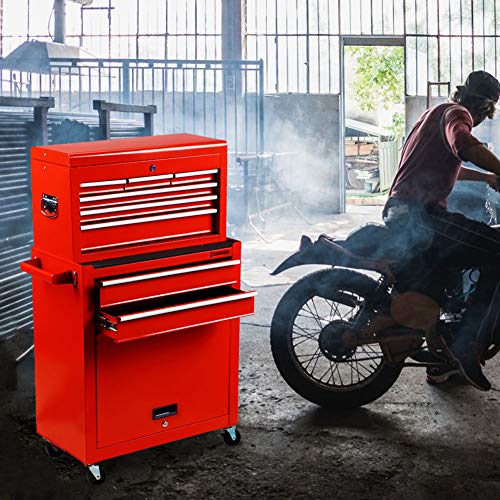 image for INTERGREAT Metal Tools Chest Cabinet for Garage Rolling Toolbox Chest 