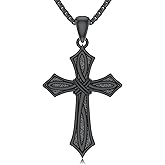 KiiKii Celtic Cross Necklace for Men Women 925 Sterling Silver Vintage Black Crucifix Pendant Christian Jewelry Gifts for Dad Husband Boyfriend