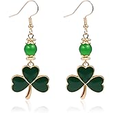 BOOZIQ St Patrick's Day Earrings for Women Green Hat Shamrock Dangle Earrings Irish Clover Good Luck Earring Green Hat Festival Earring Parade Accessories St. Patrick's Day Jewelry Gift for Women