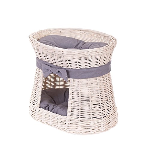 e-wicker24 Basket of willow, basket, basket, beige, 50 x 40 x 45 cm