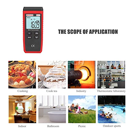 image for NKTECH NK373 Digital Laser Tachometer Mini Non-Contact Signal Trigger 