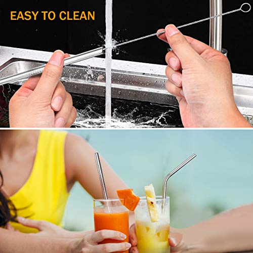 Silverware Flatware Cutlery Set,Portable Utensils LPOLER 32 Pieces Stainless Steel Utensils Service for 4,Include Knife,Fork,Spoon,Straw and Cleaning Brush,Mirror Polished,Dishwasher Safe