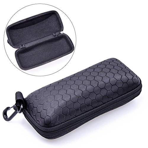 Kinbelle Sunglasses Hard Case Colorful Rectangle Zipper Eye Glasses Box Eyewear Protector Bag Holder with Hook Rose Red - Thumbnail 4