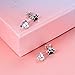Sterling Silver Forever Love Front and Back Heart Stud Puppy Paw Earrings Jacket for Women Girls