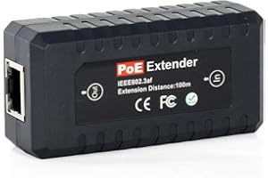 CENTROPOWER PoE Extender Ethernet Repeater 1 Port 10/100Mbps, IEEE802.3af Network PoE Switch Signal Extender for Security Systems IP Camera Poe Splitter, IP Phone