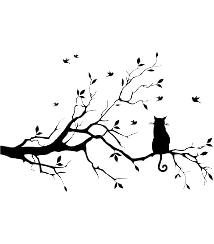Angry Black Kitten Cat Wall Art Bedroom Window Decor Vinyl Sticker Decal 6 Sizes | UK