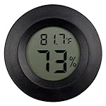 2 Pack Digital Reptile Thermometer Switchable Celsius Fahrenheit Lizard Spider Tortoise Terrarium Tank Hygrometer (Black)