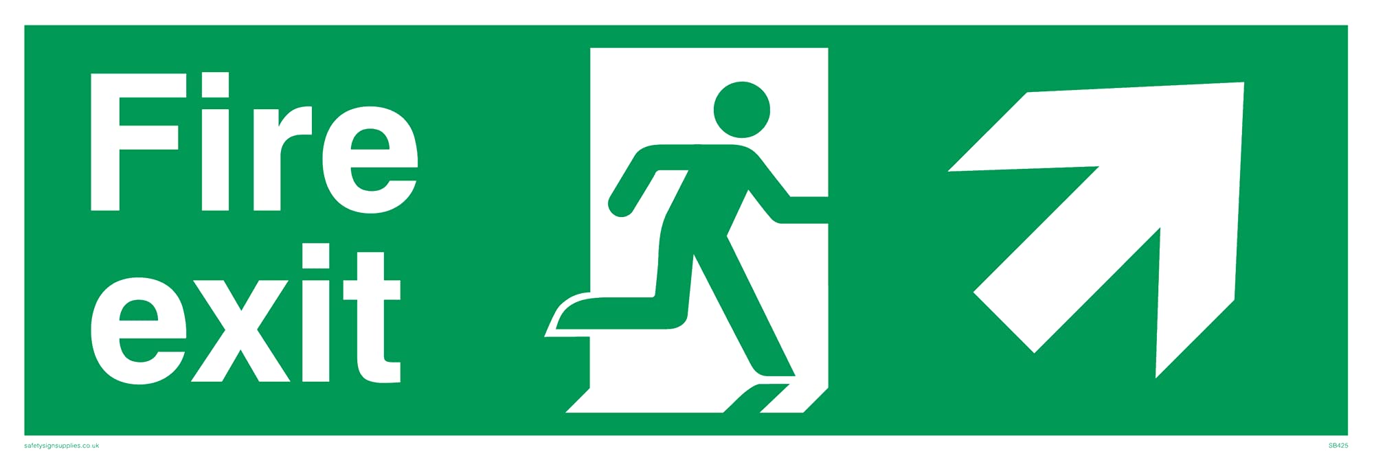 Pack of five - Fire Exit â€“ Up Right Sign - 300x100mm - L31
