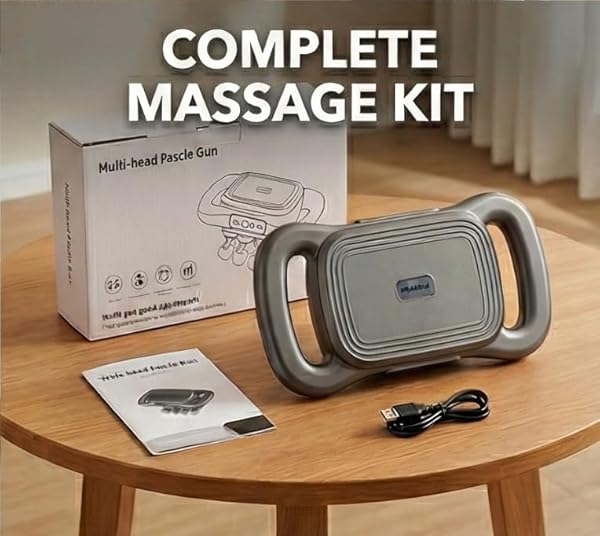 BEAUTI4U 16 HEAD DEEP TISSUE MASSAGER WITH RED LIGHT THERAPY, MULTI HEAD MASSAGE GUN, 9 SPEEDS & 9 MODES, TYPE-C RECHARGEABLE FULL BODY BACK MASSAGER, KNOT BUSTER 2.0 MUSCLE MASSAGE TOOL