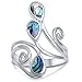 Oxford Diamond Co Abalone Shell .925 Sterling Silver Ring Sizes 5-13