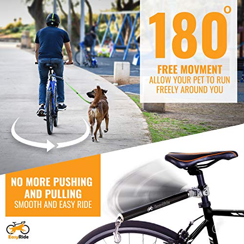MALABI EasyRide Dog Bike Leash Set - Patent Pending Rotating with Shock Absorbers and Quick Attach Mechanism | Carbon Fiber | Hands-Free, Detachable, Adjustable Leash for The Smoothest Ride - Thumbnail 4