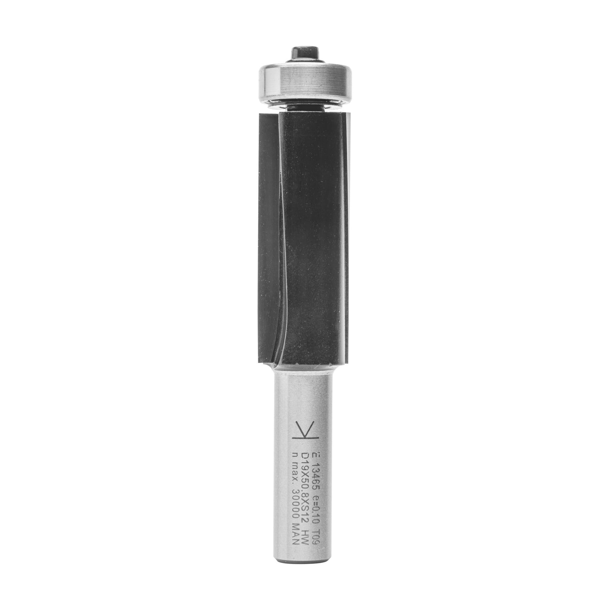 ENT 13465 Trimming Cutter Tungsten Carbide TC, Shank (S) 12 mm, Diameter (D) 19,05 mm, NL 50,8 mm, SL 40 mm, with Shear Cutting Angle and with Ball Bearing