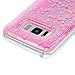 YOKIRIN Galaxy S8 Case, Clear Glitter Bling Sparkly Clear Liquid Cover Shockproof Flexible Silicone Cover Shiny Drop Protection Bumper Soft TPU Shell Protective Case for Samsung Galaxy S8, Pink